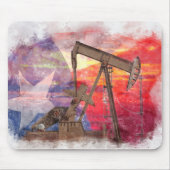 Pumpjack Texaanse icoon pasteltekening met Texas F Muismat (Voorkant)