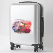 Pumpjack Texaanse icoon pasteltekening met Texas F Sticker (Koffer)