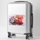 Pumpjack Texaanse icoon waterverf met Texas Flag Sticker (Koffer)