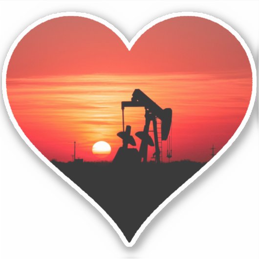 Pumpjack zonsondergang sticker (Voorkant)