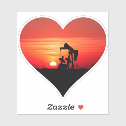 Pumpjack zonsondergang sticker (Vel)