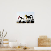 Pumpjacks in Taft California Poster (Keuken)