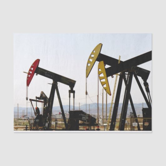 Pumpjacks in Taft California Tissuepapier (Voorkant)