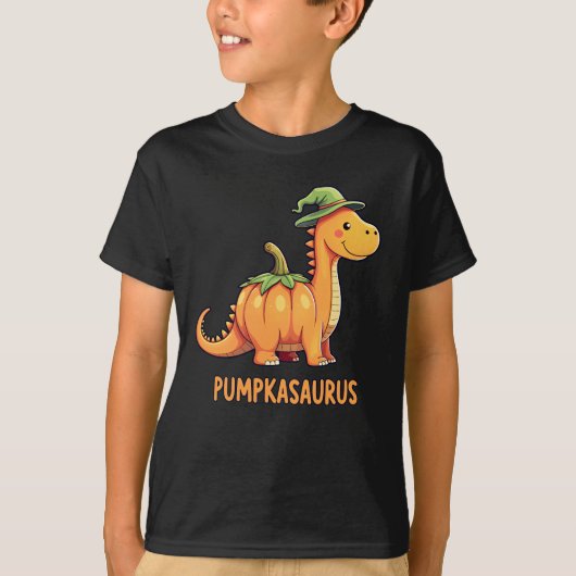 Pumpkasaurus Schattigee Dinosaurus Pompoen Grappig T-shirt (Voorkant)