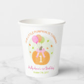 Pumpkin 1e eerste verjaardag Girl Cute Herfst Part Papieren Bekers (Voorkant)