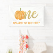 Pumpkin 1st Birthday Banner - Boy (Insitu)