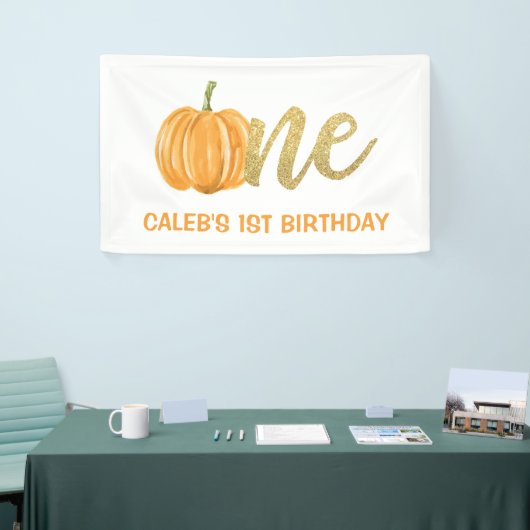 Pumpkin 1st Birthday Banner - Boy (Beurs)