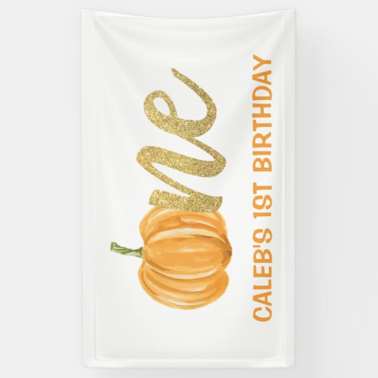 Pumpkin 1st Birthday Banner - Boy (Verticaal)