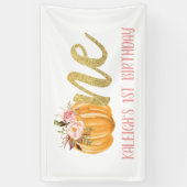 Pumpkin 1st Birthday Banner - Girl (Verticaal)