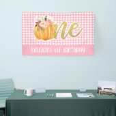Pumpkin 1st Birthday Banner - Girl Pink Pset (Beurs)