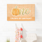 Pumpkin 1st Birthday Banner - Oranje speldenschok (Insitu)