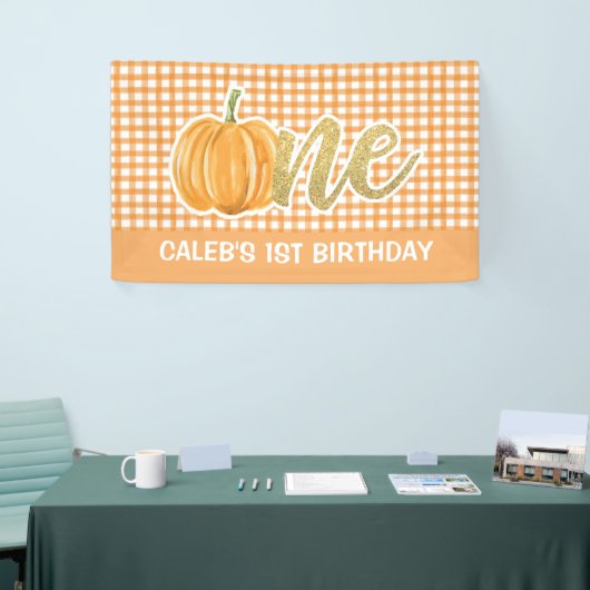 Pumpkin 1st Birthday Banner - Oranje speldenschok (Beurs)