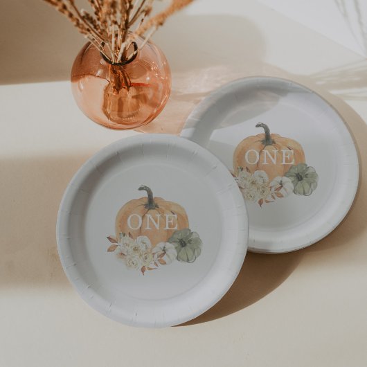 Pumpkin 1st Birthday Papieren Bordje