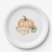 Pumpkin 1st Birthday Papieren Bordje (Voorkant)