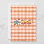 Pumpkin 1st Birthday Party Harvest Truck Boy Kaart (Achterkant)