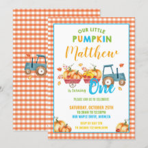 Pumpkin 1st Birthday Party Harvest Truck Boy