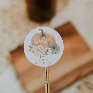 Pumpkin 1st Birthday Ronde Sticker