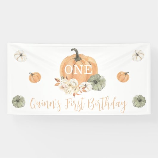 Pumpkin 1st Birthday Spandoek (Horizontaal)