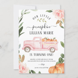 Pumpkin 1st Birthday Uitnodiging