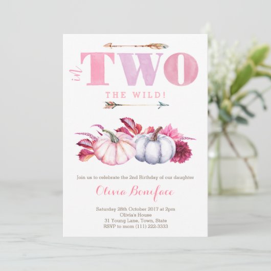 Pumpkin 2e verjaardag Partij voor Herfst / Autumn  Kaart (Staand voorkant)