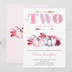 Pumpkin 2e verjaardag Partij voor Herfst / Autumn  Kaart