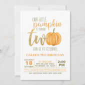 Pumpkin 2ND Birthday Invitation - Oranje Stippen Kaart (Voorkant)