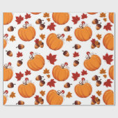 Pumpkin Acorn Gift Wrap | Najaarschotpapier Cadeaupapier (Vlak)