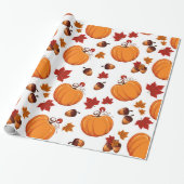 Pumpkin Acorn Gift Wrap | Najaarschotpapier Cadeaupapier (Uitgerold)