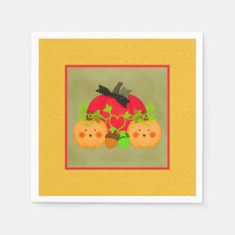 Pumpkin & Acorn October Halloween Servet