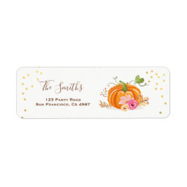 Pumpkin Adresetiketten Herfst herfst Gold Pink Etiket