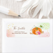 Pumpkin Adresetiketten Herfst herfst Gold Pink Etiket (Insitu)