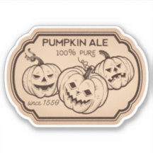 Pumpkin Ale Potion  Label Sticker