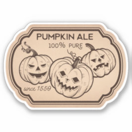 Pumpkin Ale Potion Label Sticker