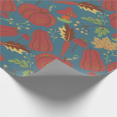 Pumpkin and carrot  seamless pattern red and blue cadeaupapier (Hoek)