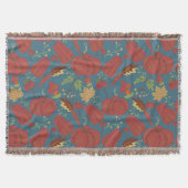 Pumpkin and carrot  seamless pattern red and blue deken (Voorkant)