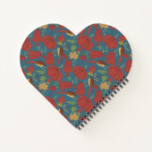 Pumpkin and carrot  seamless pattern red and blue notitieboek (Achterkant)