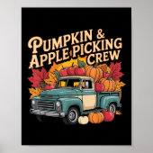 Pumpkin And Cking Crew Fall Harvest Thanksgiving Poster (Voorkant)