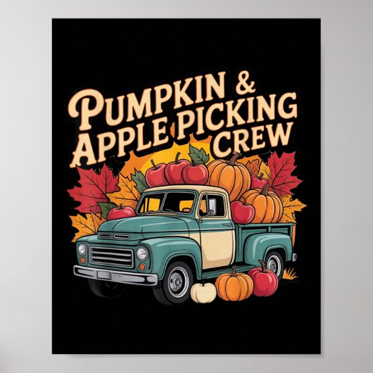 Pumpkin And Cking Crew Fall Harvest Thanksgiving Poster (Voorkant)