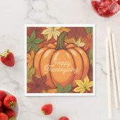 Pumpkin and Leaves Thanksgiving Servet (Insitu)