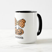 Pumpkin and skull boo Halloween Personalized Name  Mok (Voorkant rechts)