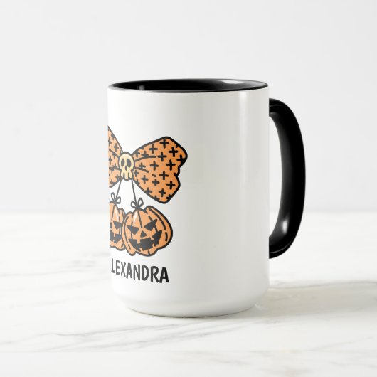 Pumpkin and skull boo Halloween Personalized Name  Mok (Voorkant rechts)