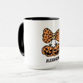 Pumpkin and skull boo Halloween Personalized Name  Mok (Voorkant links)
