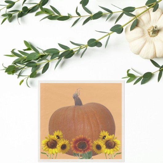 Pumpkin and Sunflowers Orange Thanksgiving   Servet