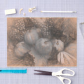 Pumpkin  Antiek Sepia Gray Herfst Schetch Art Tissuepapier (Craft)