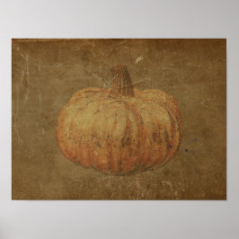 Pumpkin  Antiek Sinaasappel Autumn Textuur Poster