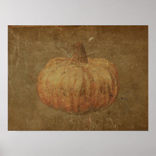 Pumpkin Antiek Sinaasappel Autumn Textuur Poster (Voorkant)