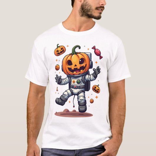Pumpkin Astronaut � Spooky Space Explorer Shirt (Voorkant)