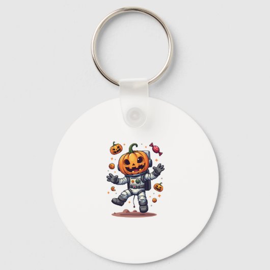 Pumpkin Astronaut � Spooky Space Explorer Shirt Sleutelhanger (Voorkant)