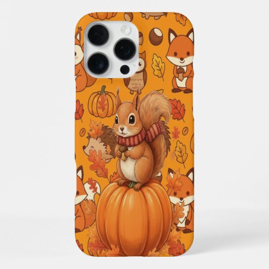 Pumpkin Autumn and The Squirrel iPhone Hoesje (Achterkant)