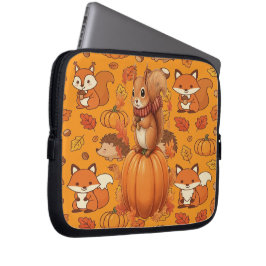 Pumpkin Autumn and The Squirrel Laptop Sleeve